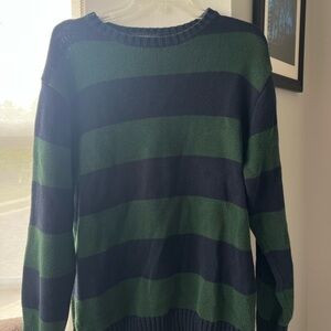 Brandy Melville Green and Blue Crewneck Sweater